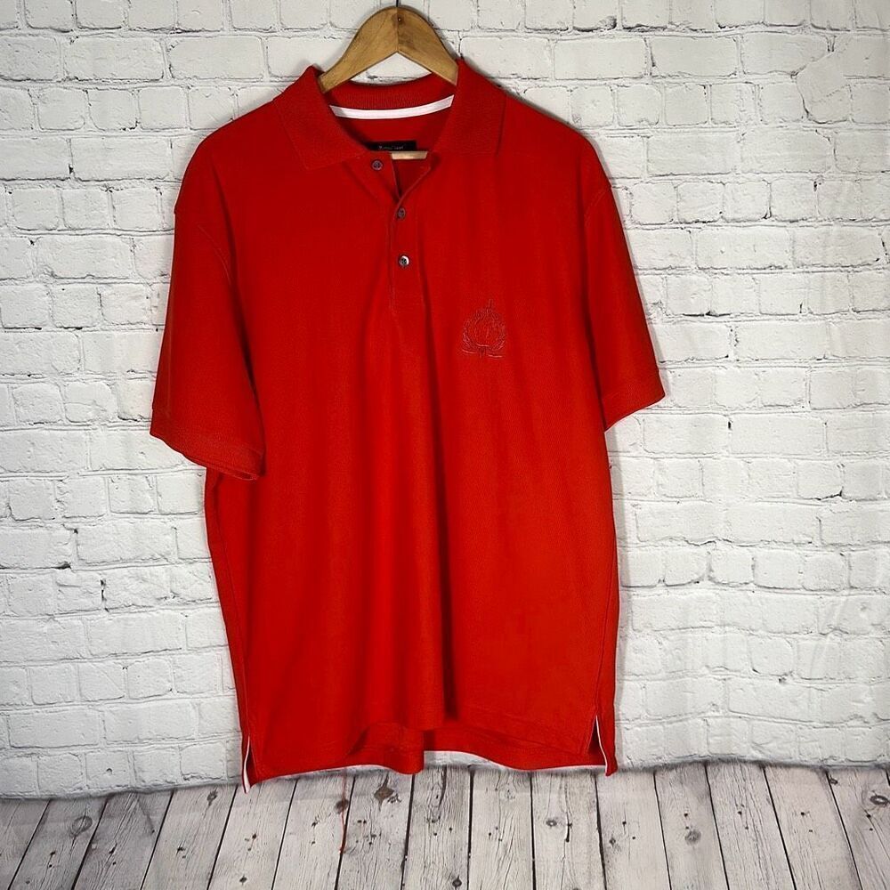 Zegna Sport Mens Orange Polo Shirt Short Sleeve‎ size XXL